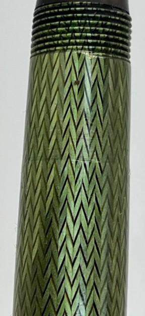 Green English Duofold Fountain Pen- Herringbone pattern – 14k gold nib