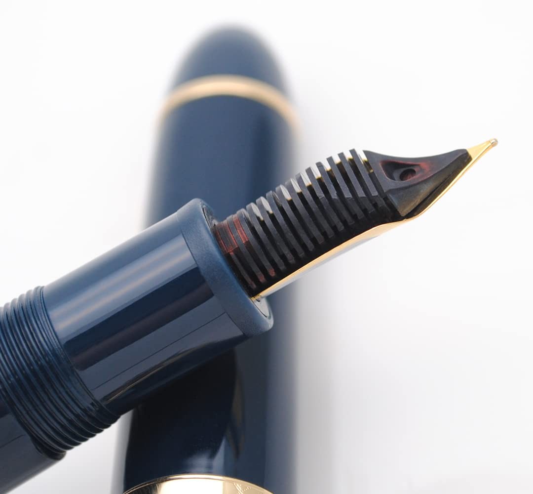 JINHAO X159 Fountain Pen (F Nib 0.5mm, Dark Blue with Gold Clip)