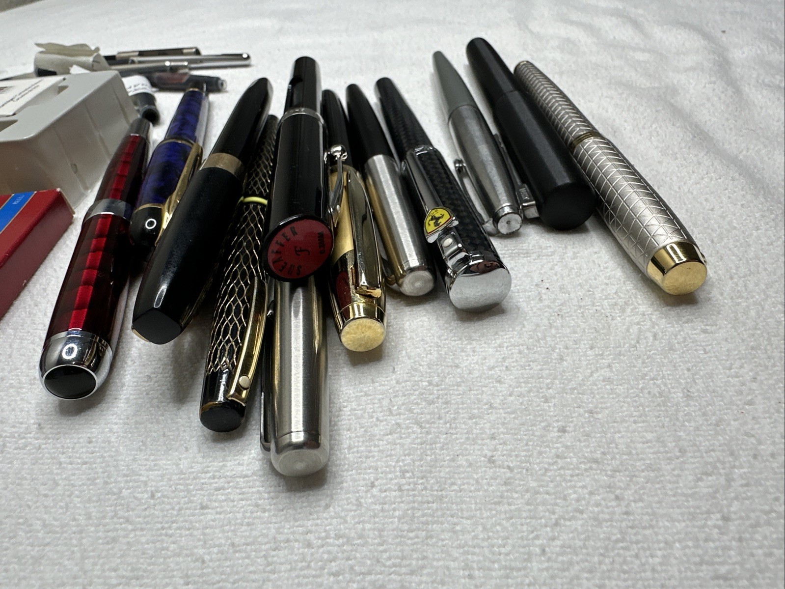 Lot of various Sheaffer Montefiore Lamy Waterman Parker Lifetime pens ink boxes