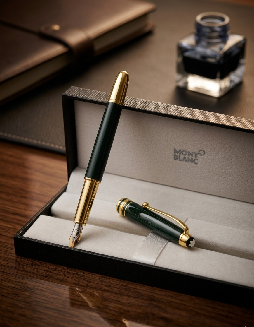 Beautifull Montblanc Meisterstück Fountain Pen Empty Ink Luxury Instrument w/box