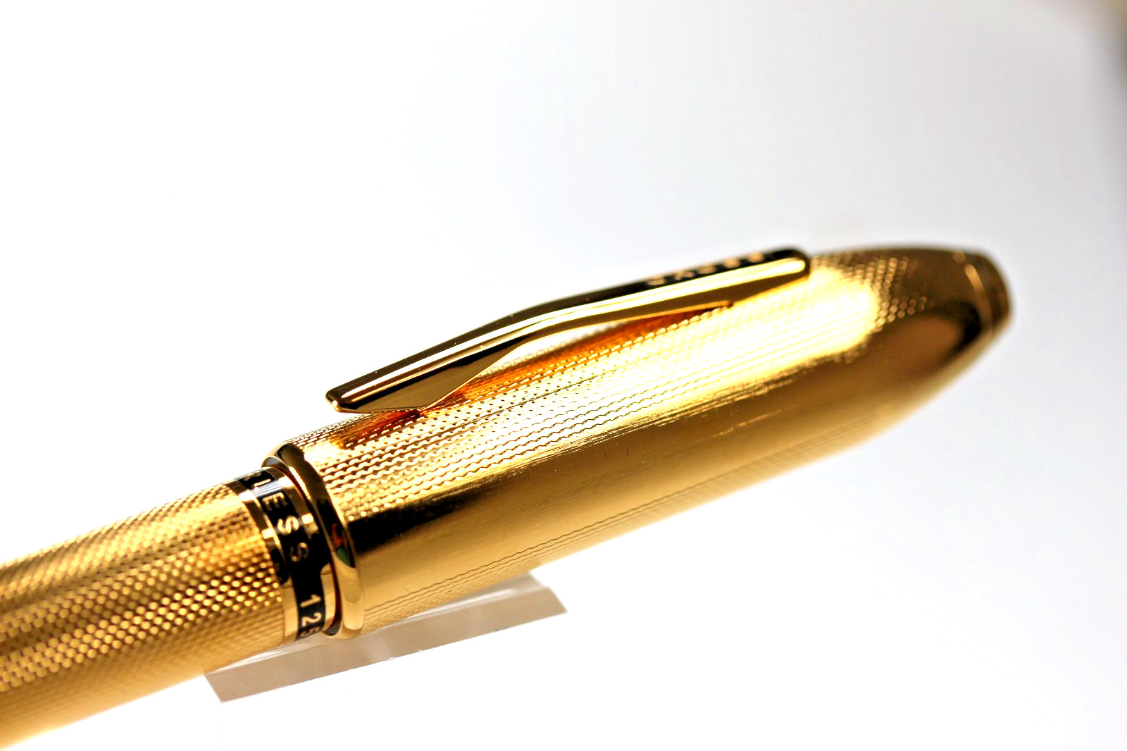 CROSS PEERLESS 125 23K HEAVY GOLD PLATE FOUNTAIN PEN 18K GOLD FINE NIB NEW