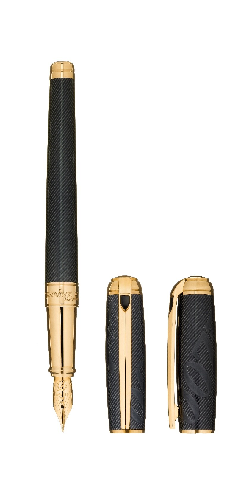 S.T. Dupont James Bond 007 Black & Gold Fountain Pen, ST410048, New In Box