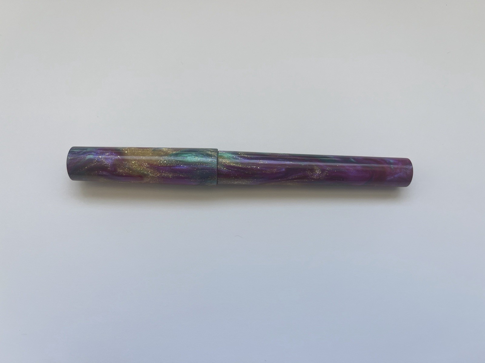 New Just Turnings Fountain Pen Brook Blanks Unicorn Horn Resin Broad Nib Writing