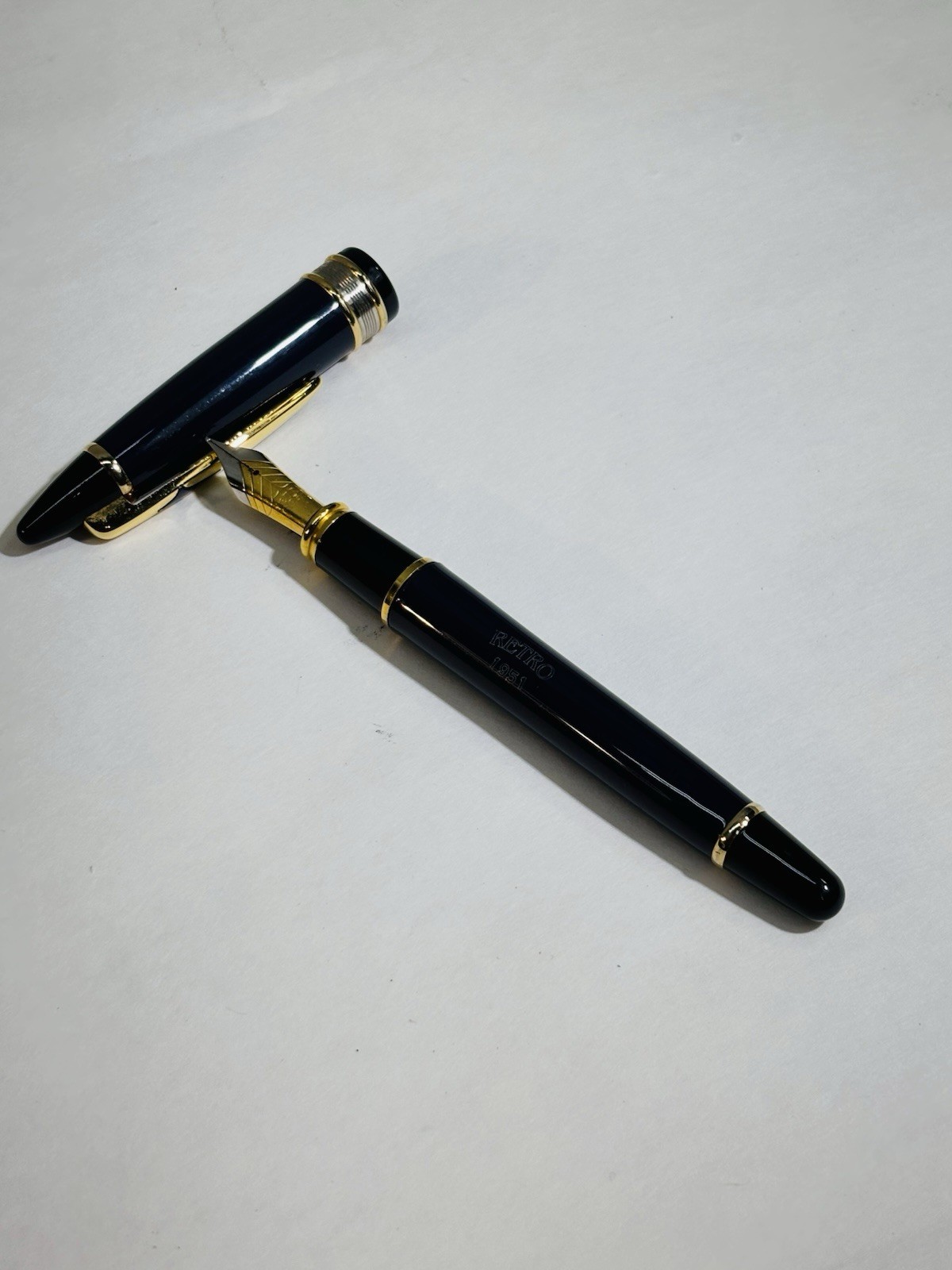 Rare Navy Blue Gold Toned Trim Retro 1951 Fountain Pen Tornado?