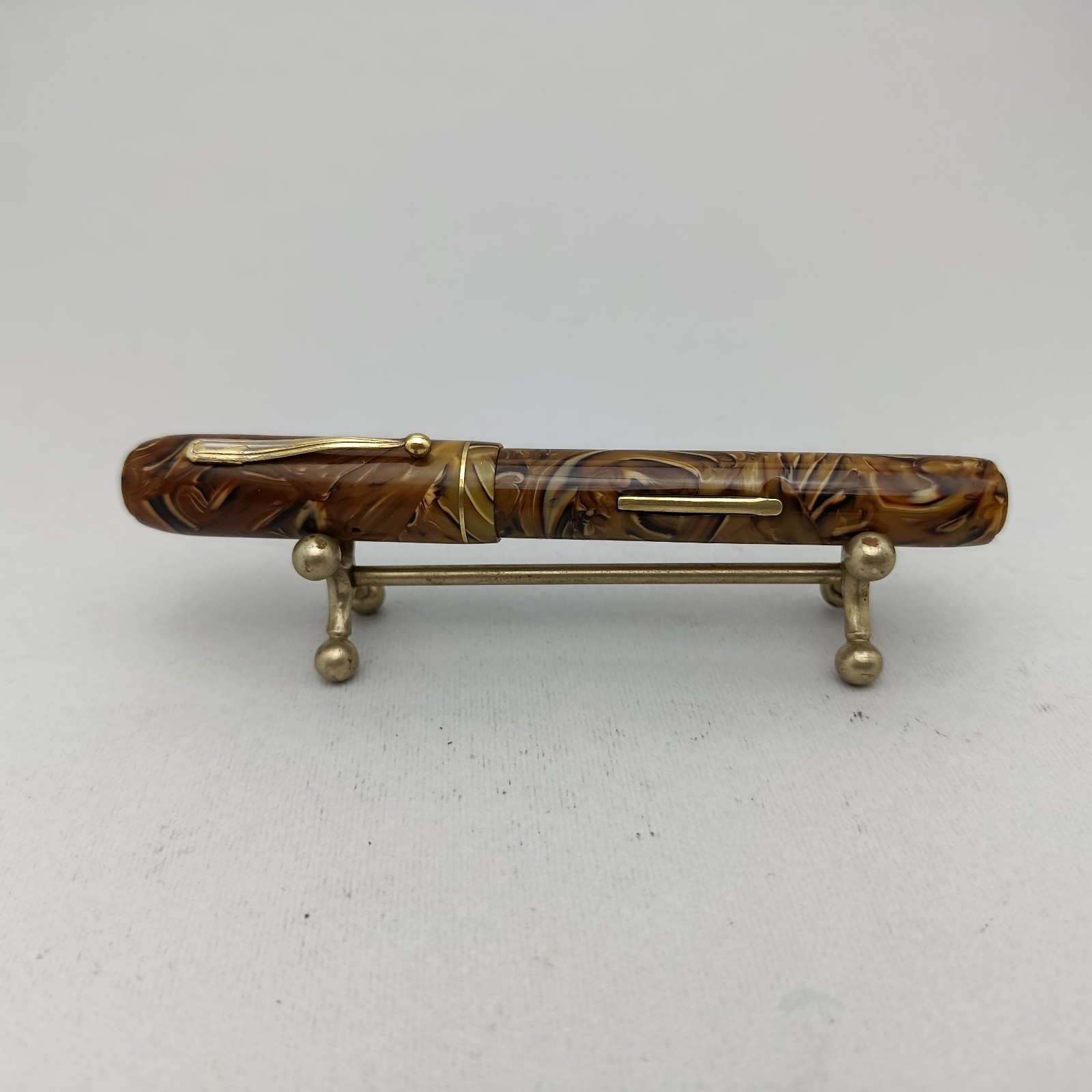 Unbranded Oversize Celluloid Lever Fountain Pen EF Nib Very Rare Vintage 30s