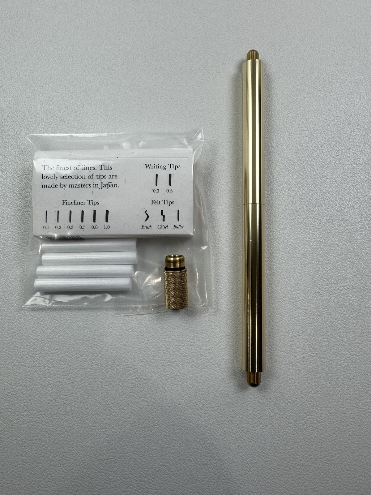 Tom’s Studio Lumos Pro Brass Refillable Duo Tip Pen Set Reservoirs Full Tips