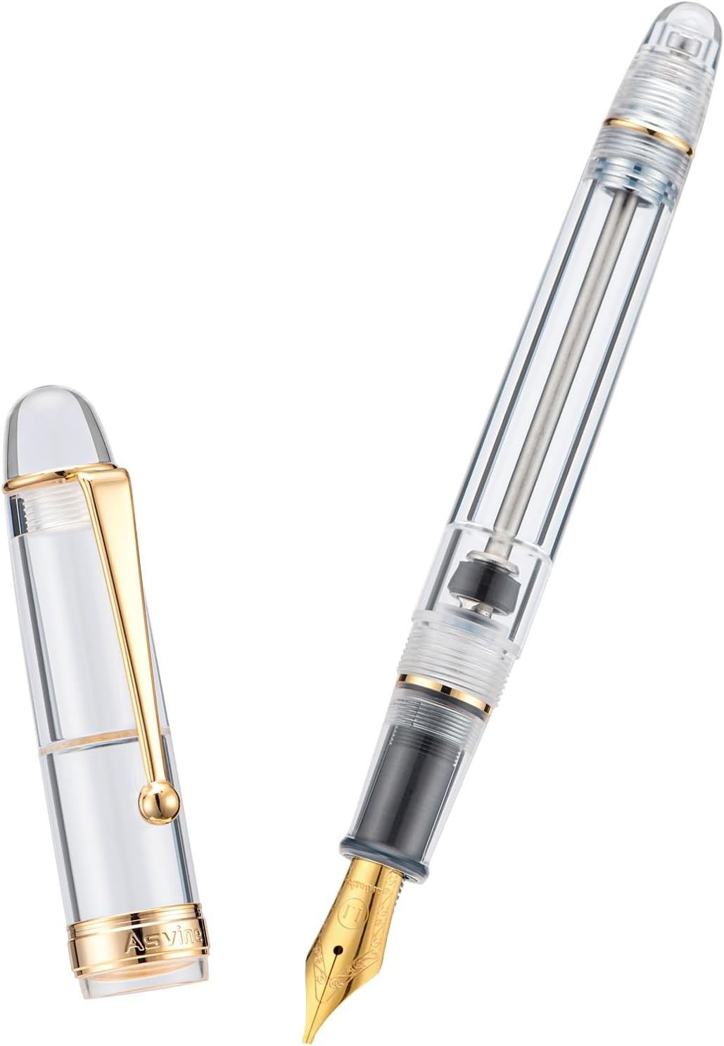 V126 Vacuum Filling Fountain Pen – Clear Acrylic Stub Nib 1.1mm for Calligraphy