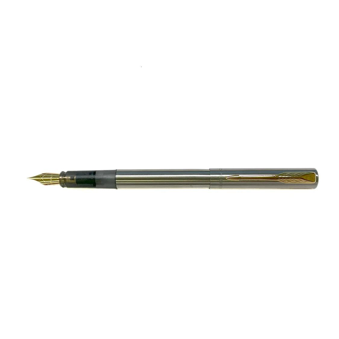 Parker Vector XL Stainless Steel & Gold Trim Fine Point Fountain Pen New in Box