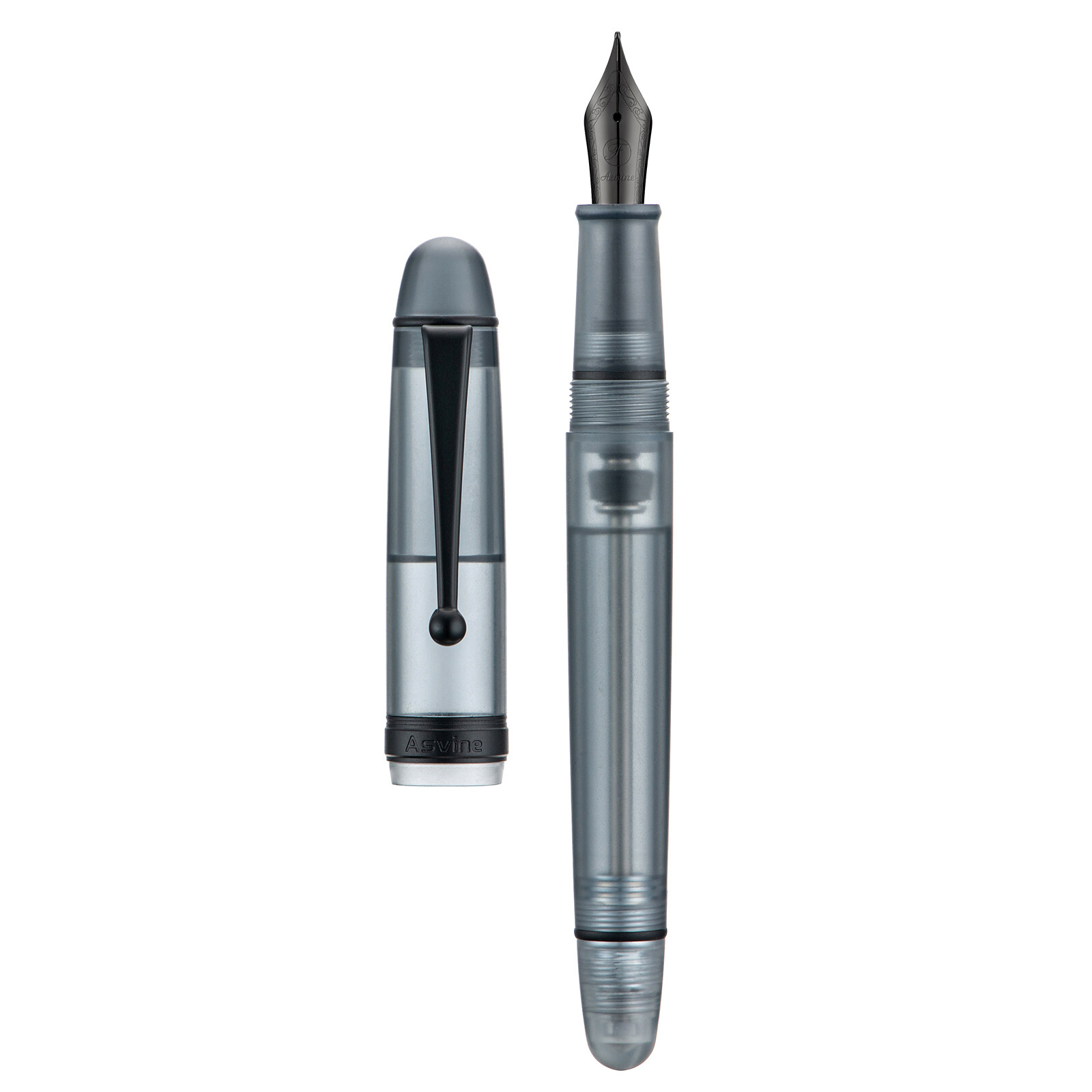 Asvine V126 Vacuum Filling Fountain Pen Matte Gray EF/F/M/ Stub Nib Acrylic Pen