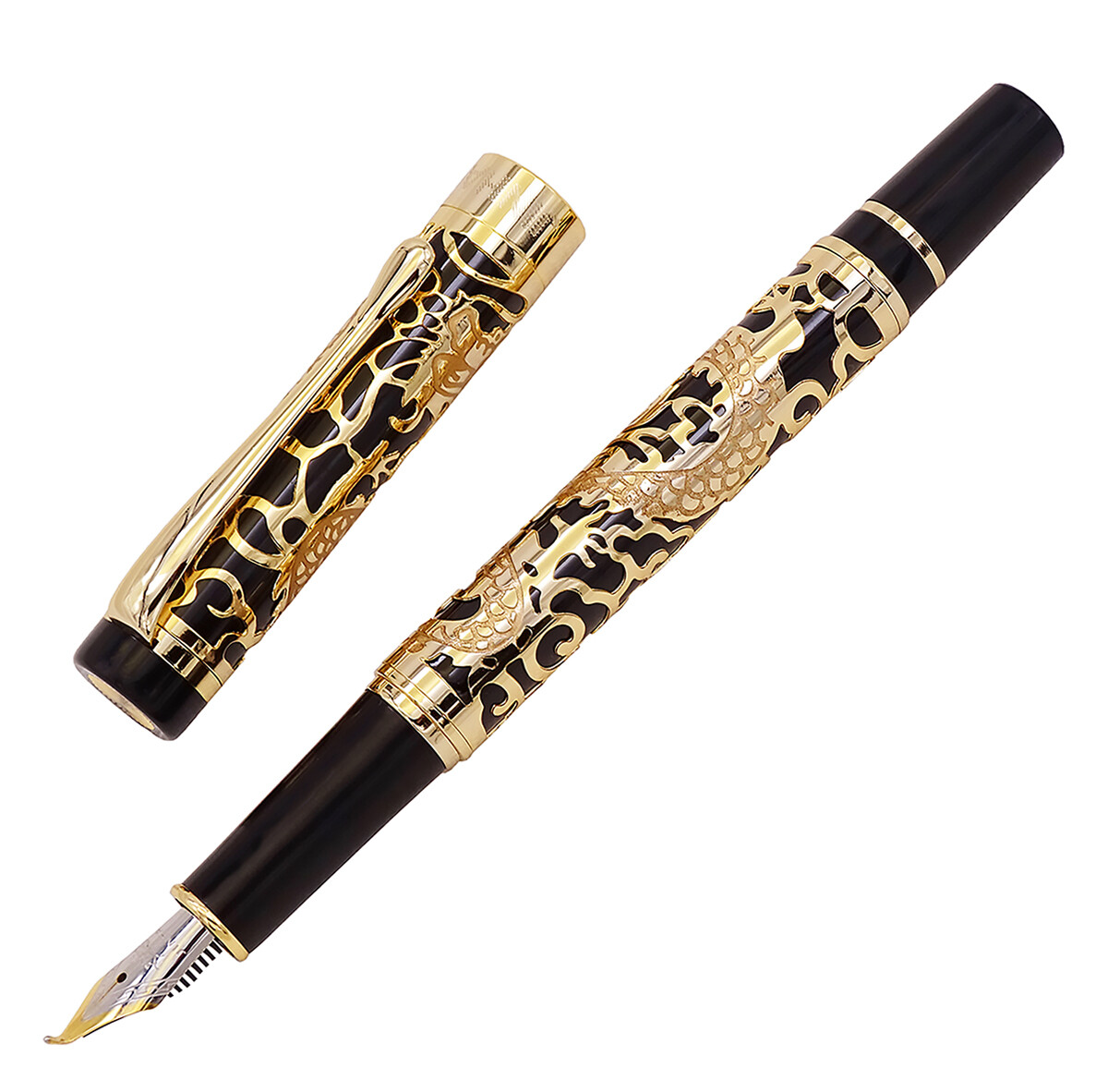 Jinhao 5000 Fude Fountain Pen Calligraphy Bent Nib Pen Dragon Embossed Pattern