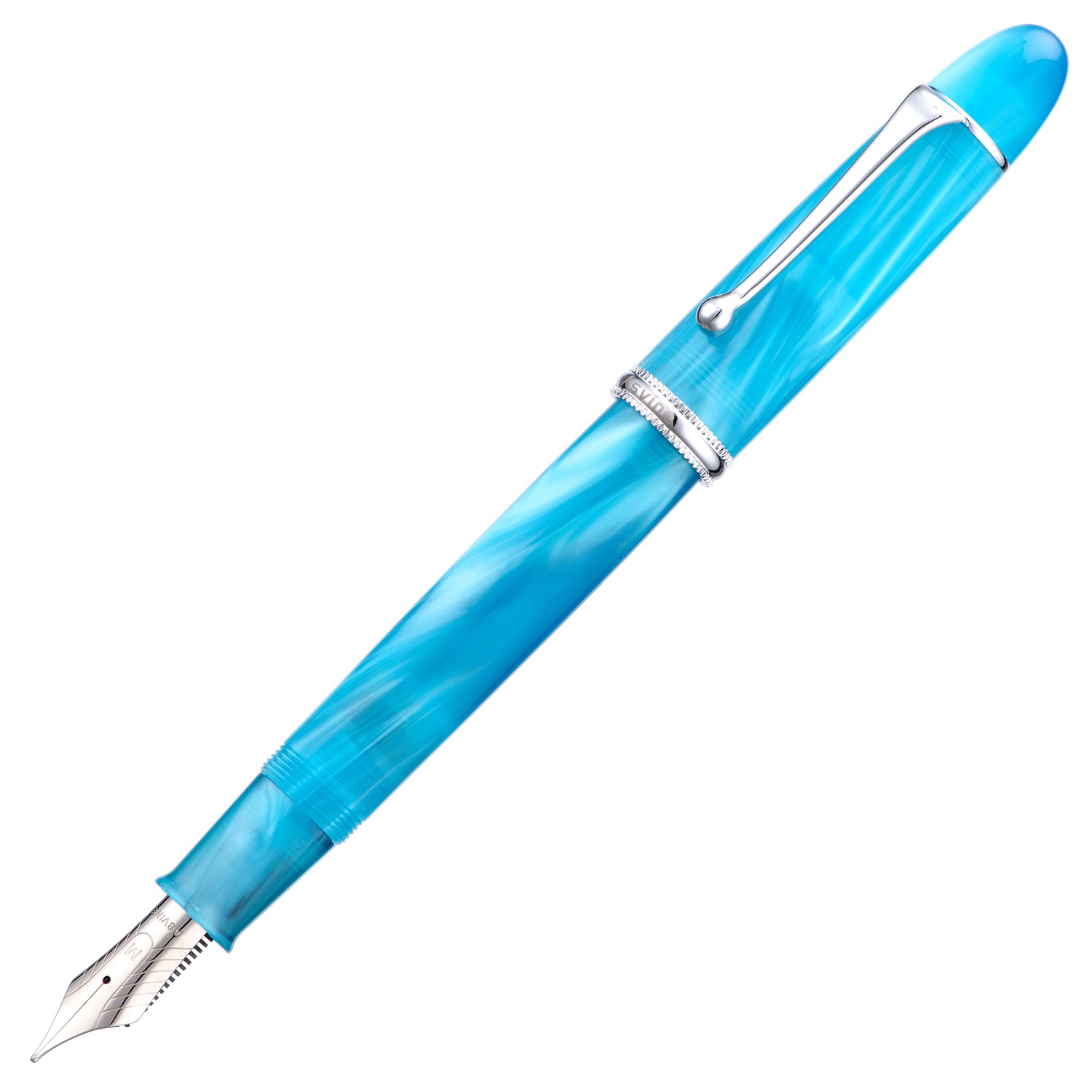 Asvine V800 Vacuum Filling Fountain Pen NO.8 EF/F/M/Stub 1.1 Nib, Lake Blue