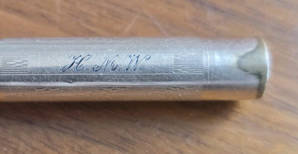 Vintage Wahl Gold Filled Chevron Chased Fountain Pen, 14k Nib, Unrestored