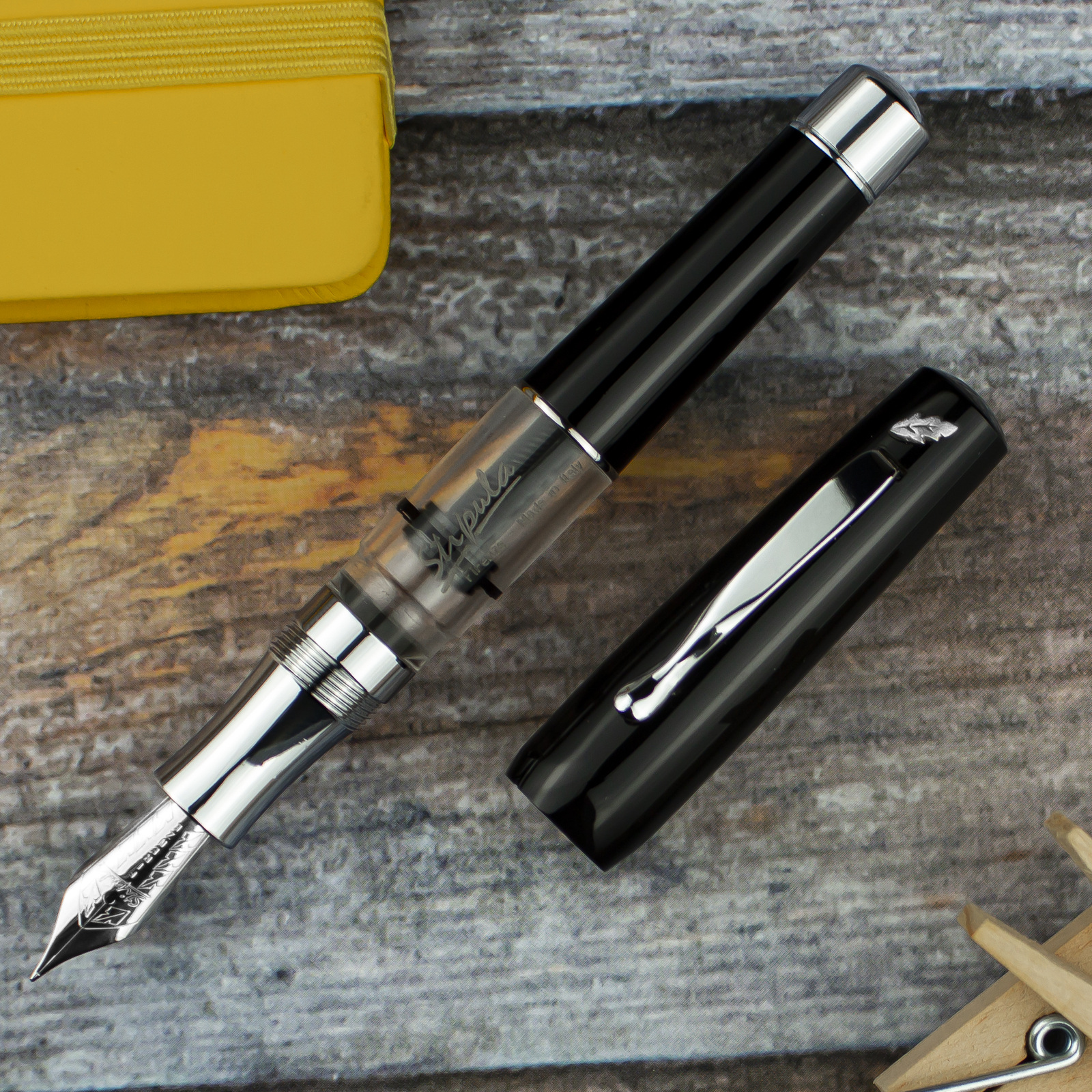 Stipula La Ventidue 22 Notturno Fountain Pen, Di Marte Black, Made in Italy, New