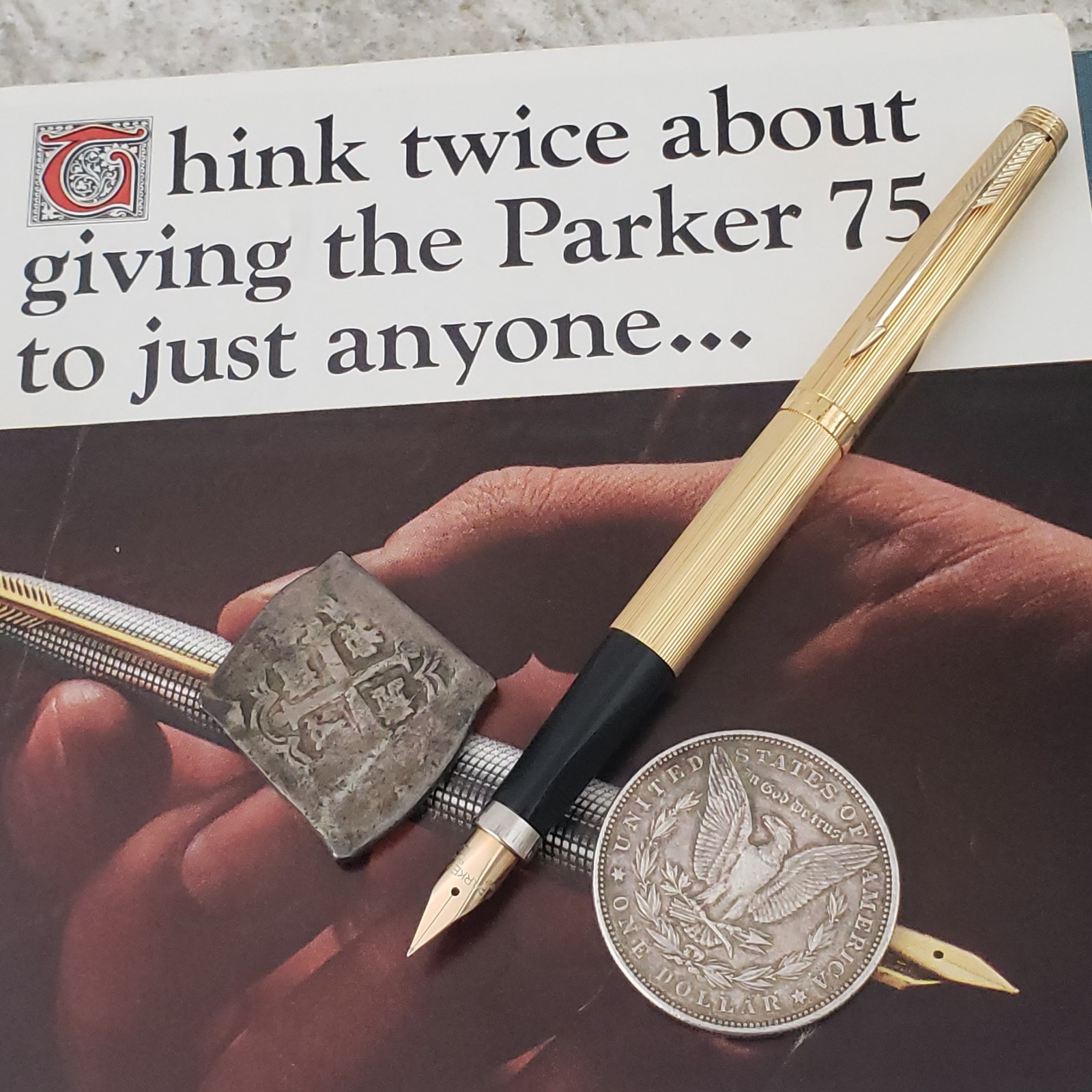 80’s Parker 75 Heavy Gold Plated 14k Gold XF Nib Fountain Pen France