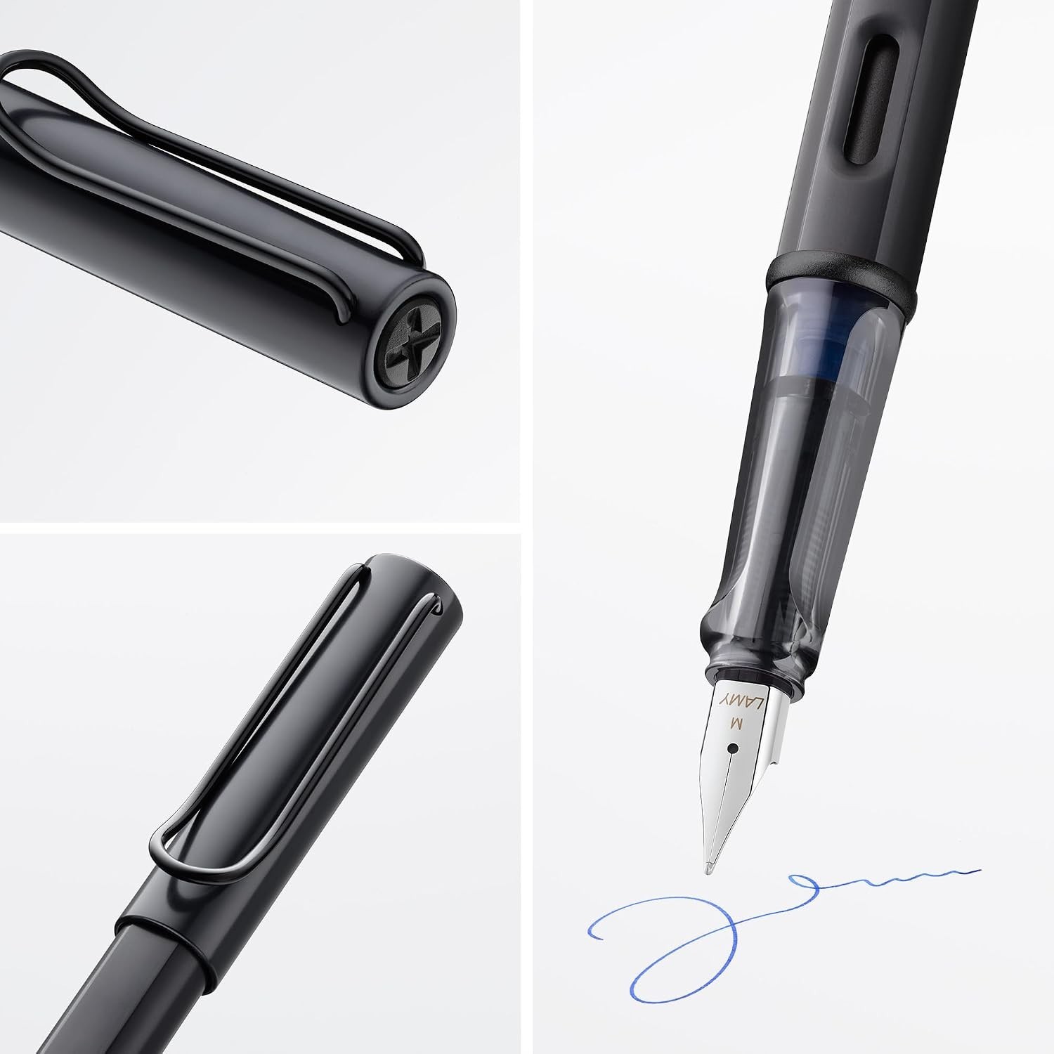 AL-star Ergonomic Black Fountain Pen – Lightweight Aluminum & Comfortable Grip