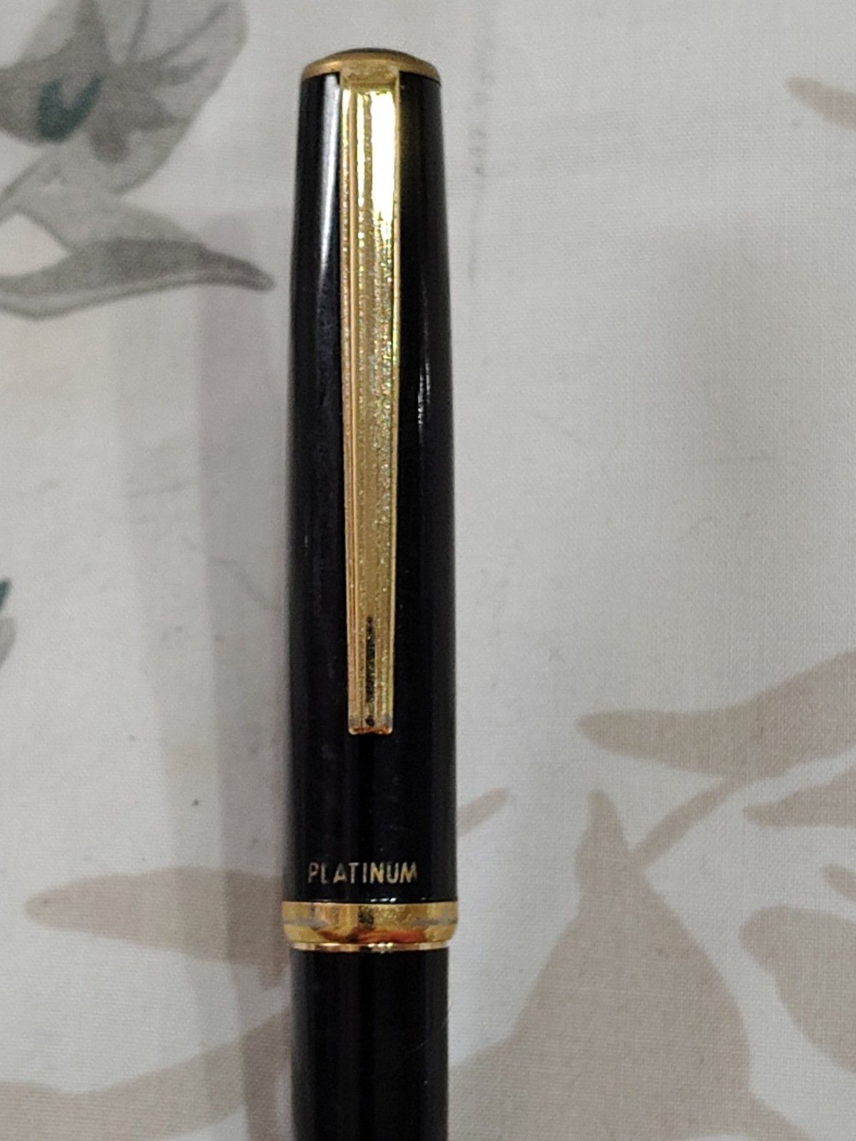 Platinum Black Plastic Fountain Pen With Gold Plated Medium Nib