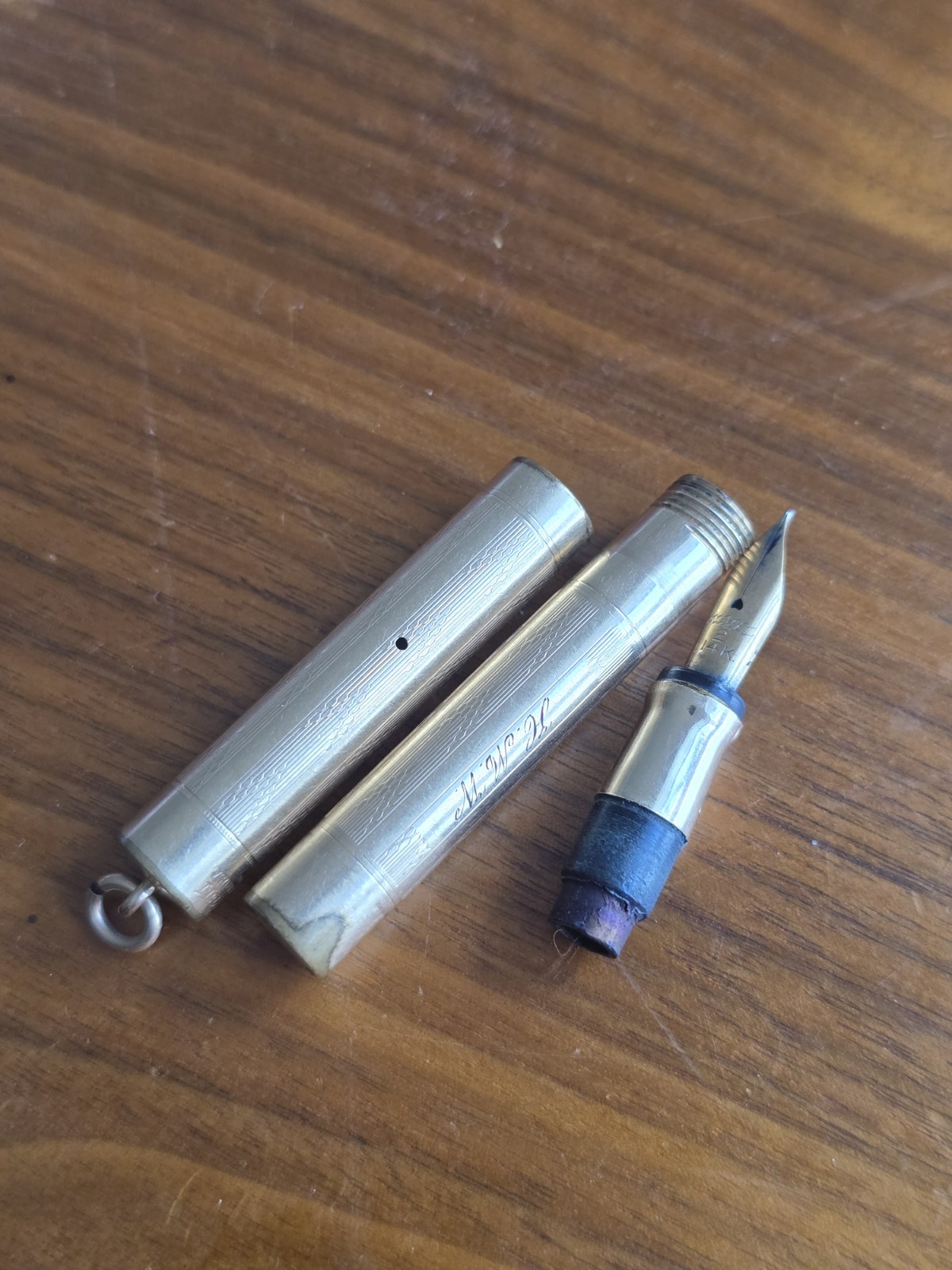 Vintage Wahl Gold Filled Chevron Chased Fountain Pen, 14k Nib, Unrestored