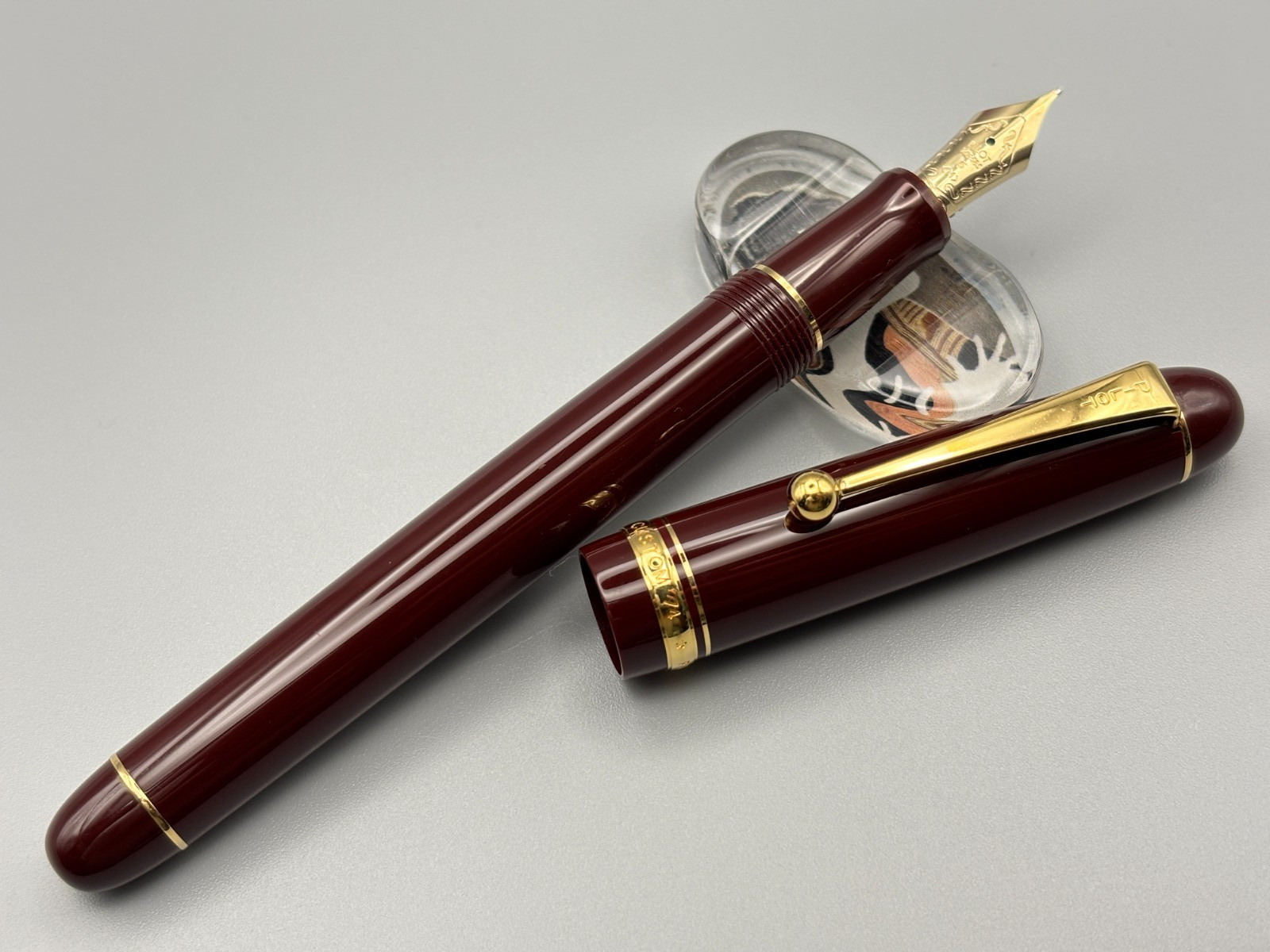 Pilot Custom 74 Fountain Pen Deep Red 14K Gold Fine(F) Nib from japan