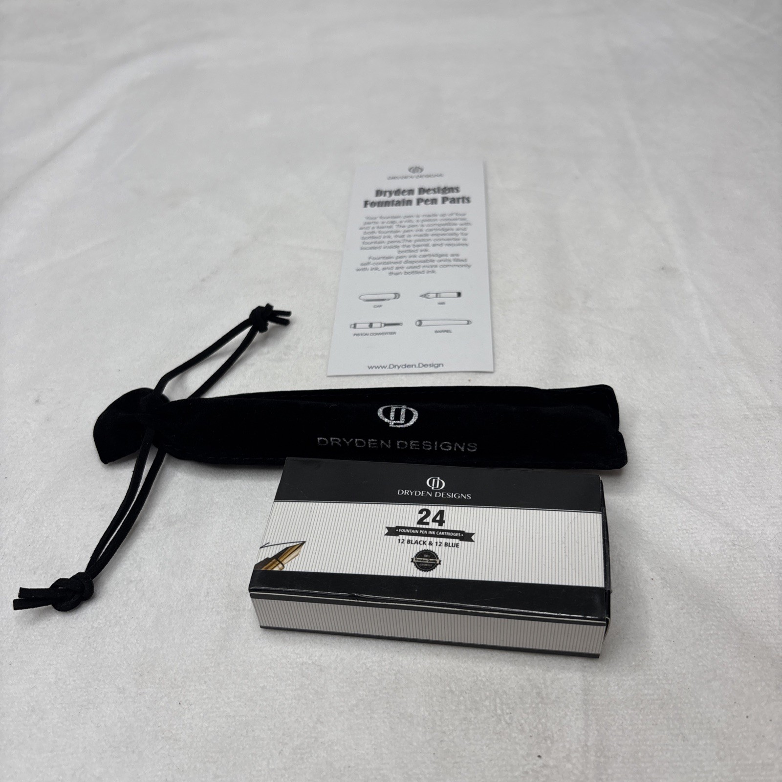 Dryden Design Fountain Pen – Medium Nib 0.5mm | Includes 24 Ink Cartridges