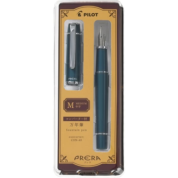 Pilot Prera Fountain Pen Dark Turquoise Nib M P-FPR-1-DTQ-M with Converter