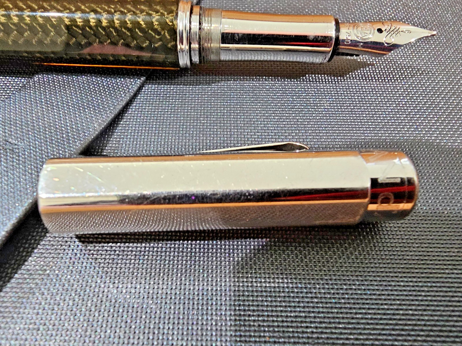 Caran d’Ache Varius Carbon Fountain Pen – 18K Medium Nib – Full Set