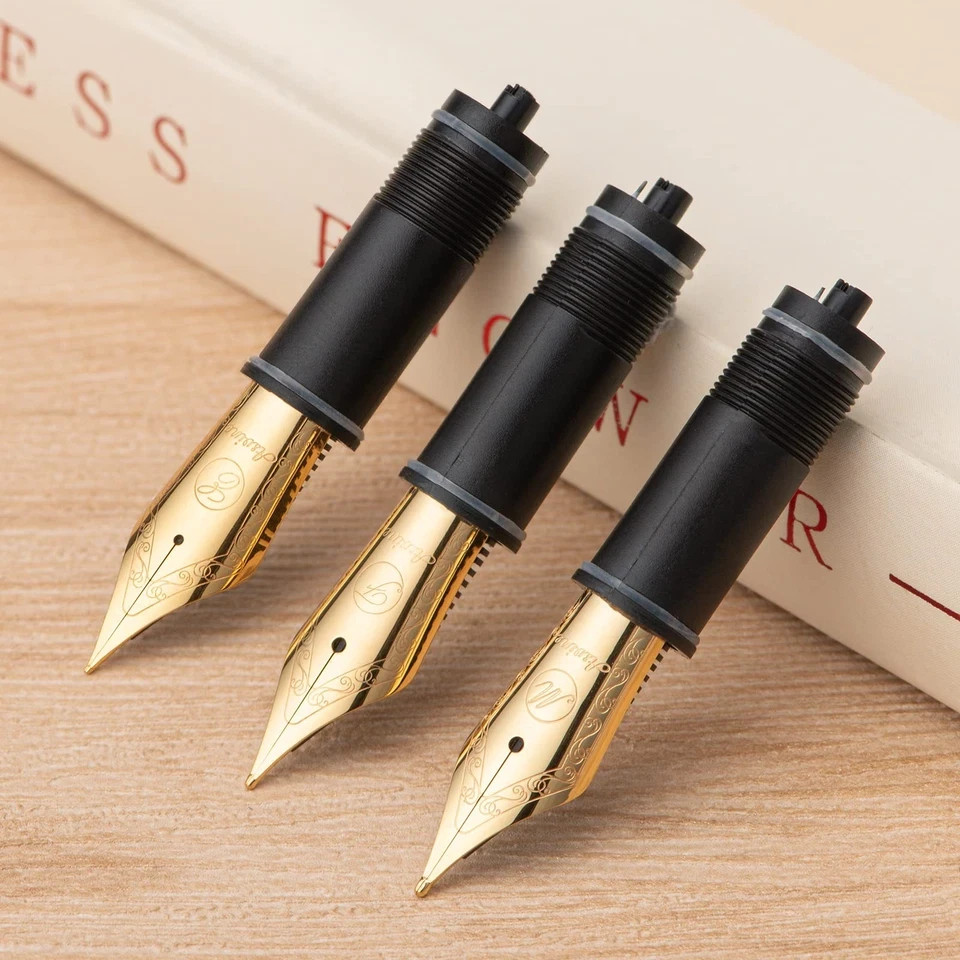 3 PCS Fountain Pen Replaced Nibs, 6 Gold Plated Medium Nib V169, P20, P30 and…