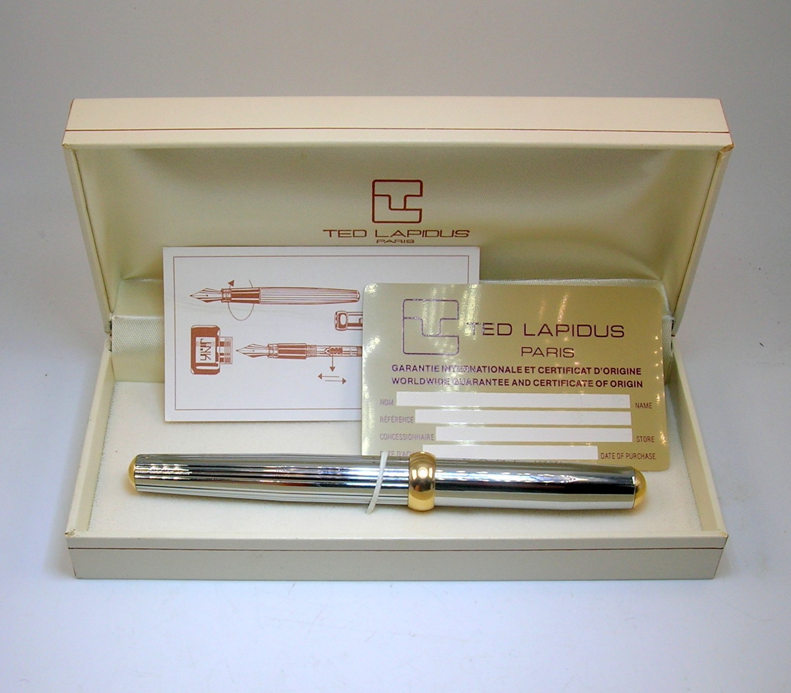 TED LAPIDUS PARIS 5.5″ LONG FOUNTAIN PEN WITH BOX – BEST OFFER