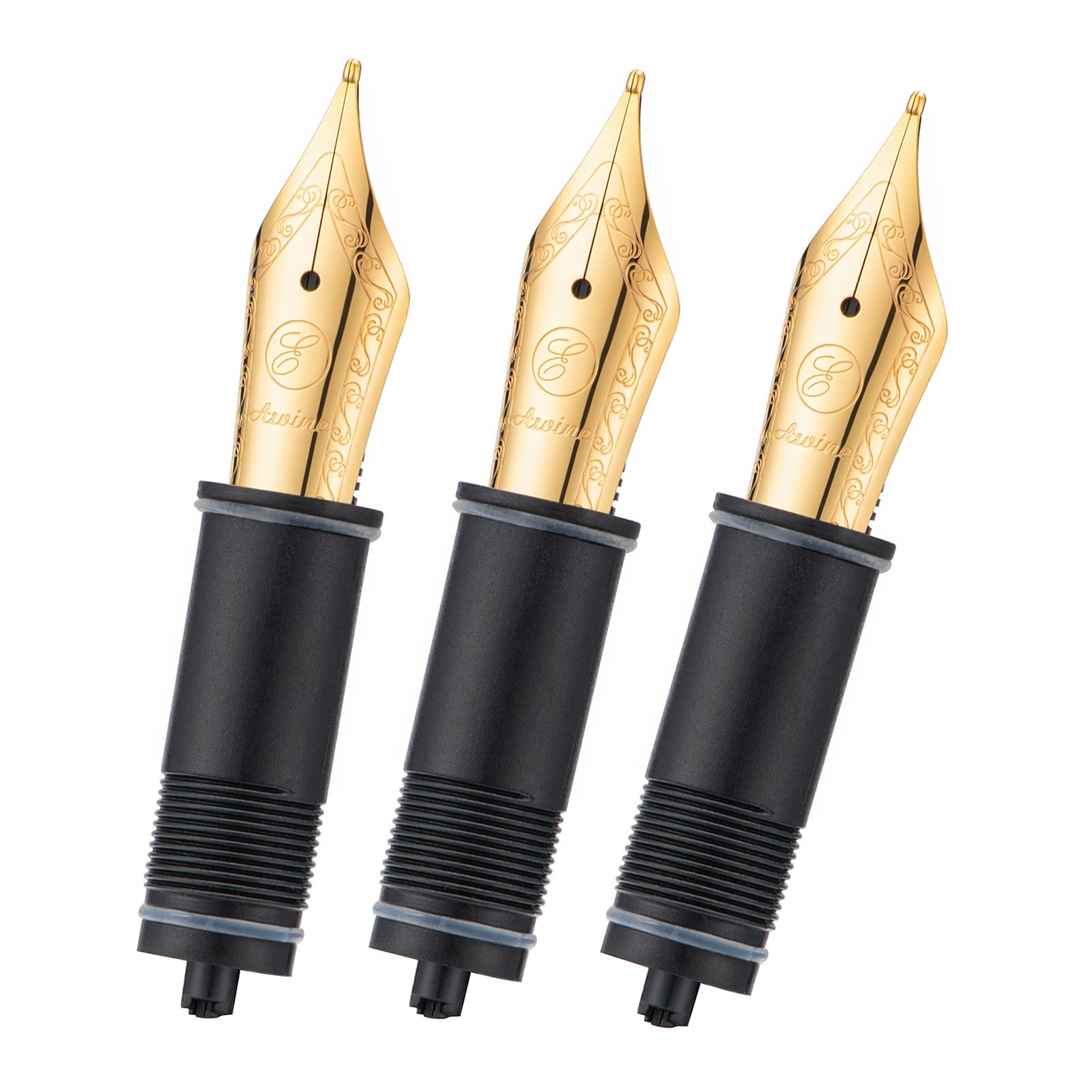 3 PCS Fountain Pen Replaced Nibs, 6 Gold Plated Medium Nib V169, P20, P30 and…