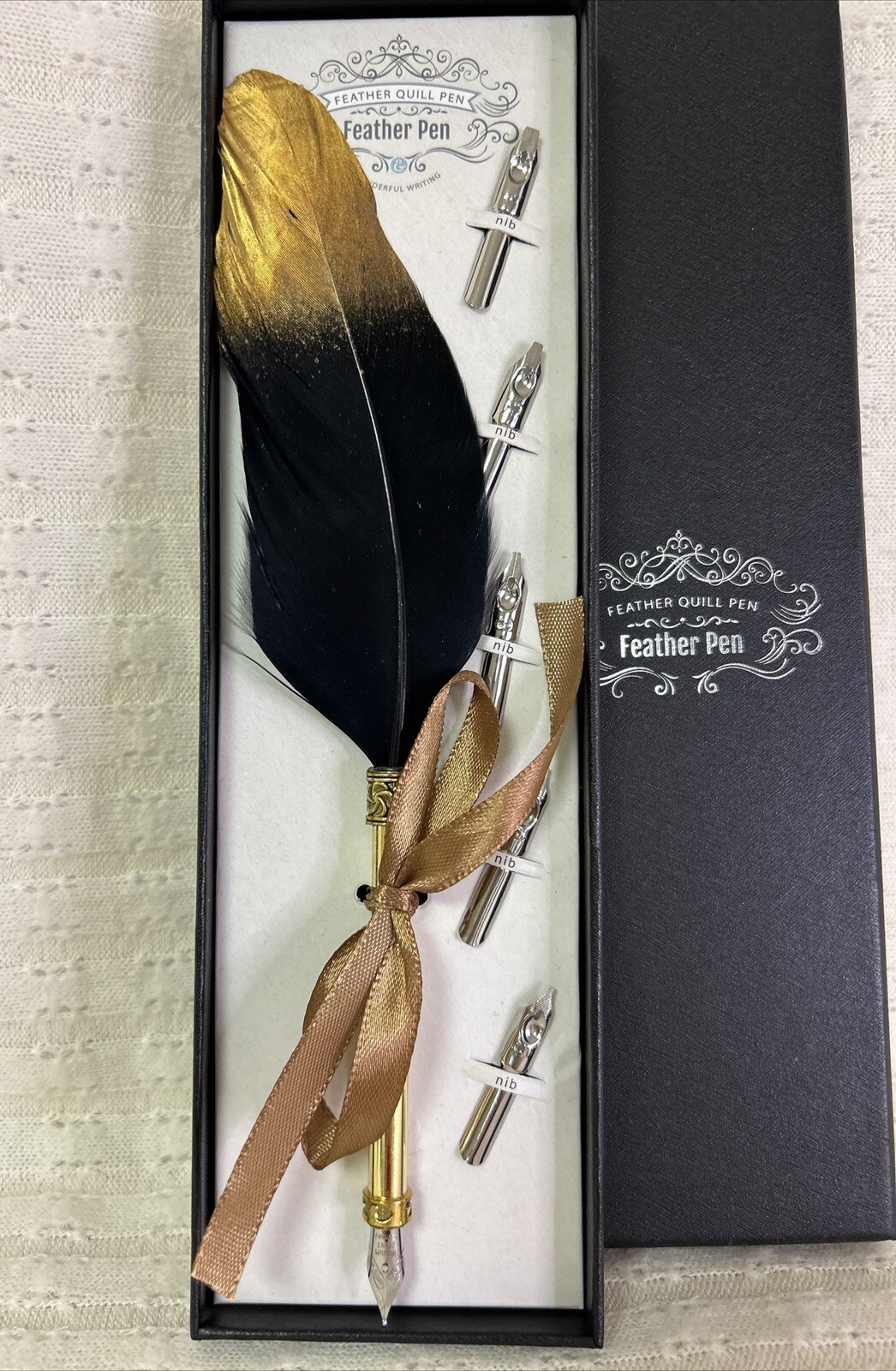 Feather Quill Pen Feather Pen Dip Water Pen 5 Extra Nib’s