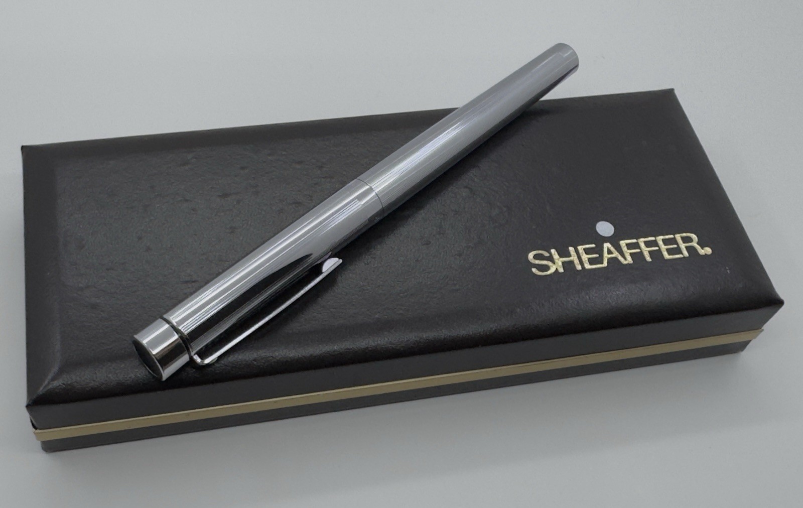 1981-84 Sheaffer 1000 Chrome Lined Targa Fountain Pen, M Nib, Converter – NOS