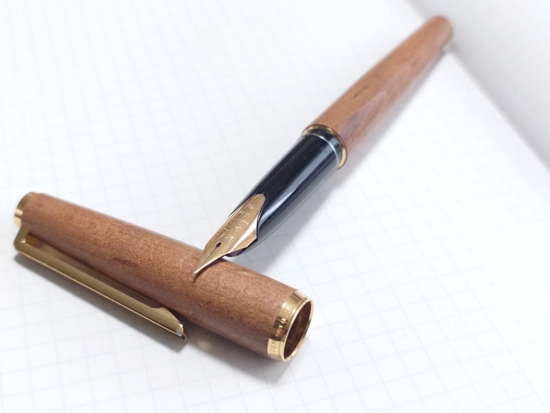 PILOT Old Custom Kaede Fountain Pen Wood 18K 750 Fine F Nib