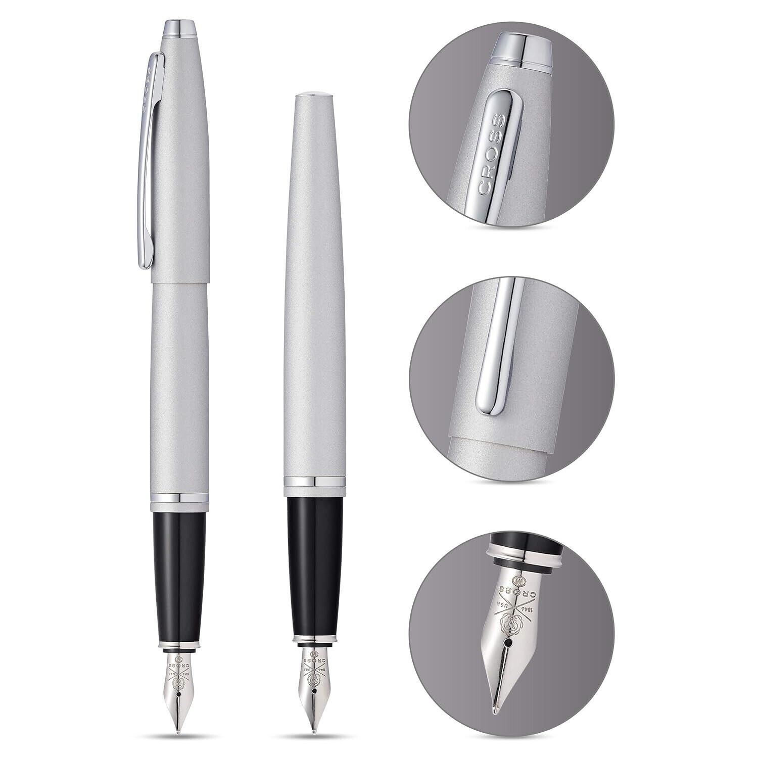 Cross Calais Satin Chrome Fountain Pen, Brand New In Box
