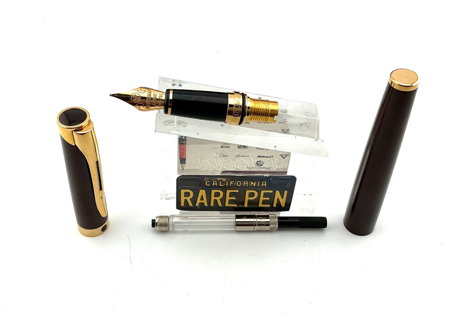 WATERMAN L’etalon Fountain Pen BURGUNDY 18K Med NEW