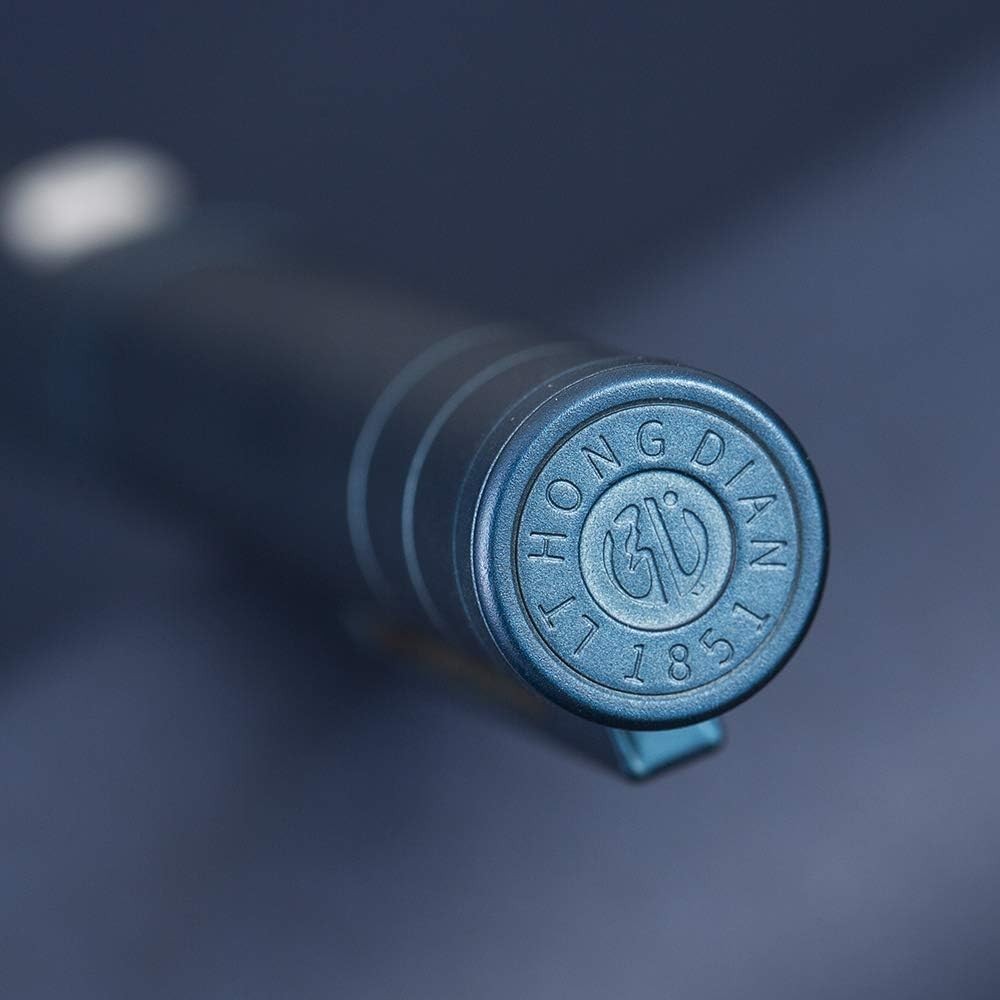 Hongdian Fountain Pen Bent Nib Metal Water Blue Ink 1 Count