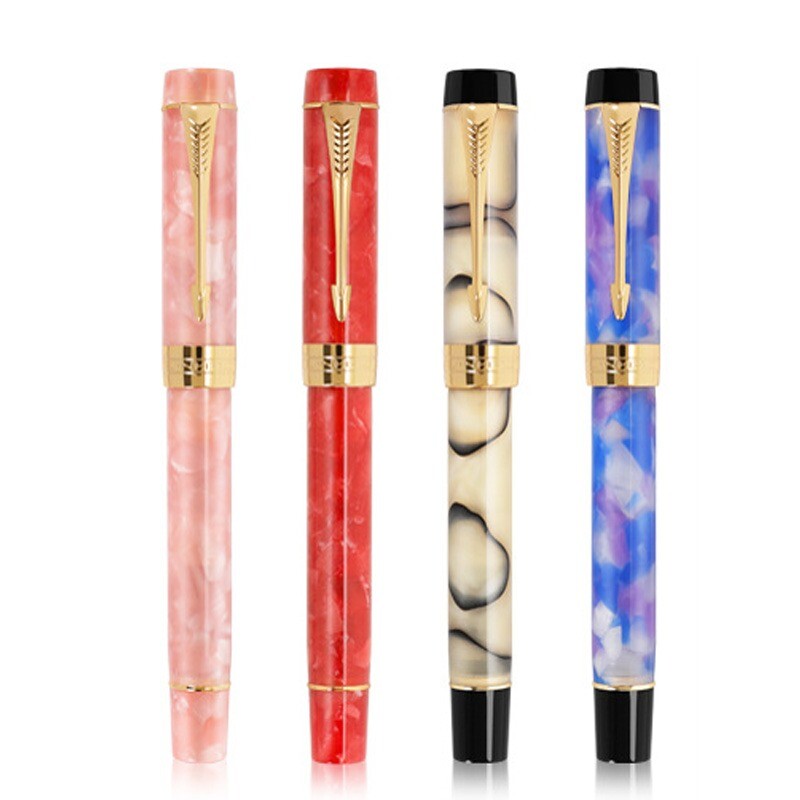 Jinhao 100 Centennial Acrylic Arrow Clip Fountain Pen Fine 0.5mm Nib Writing #sz