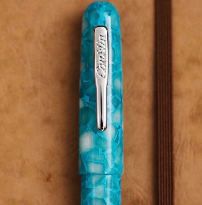 Beautiful Conklin All American Turquoise Serenity Fountain Pen New In Box