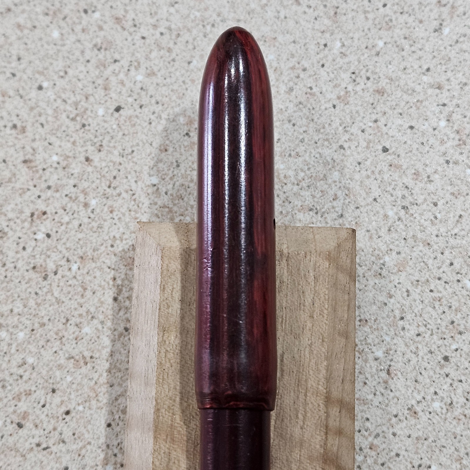 Vintage Wearever Lever Fill Red Woodgrain With Rounded Ends 5-3/8″ Fountain Pen