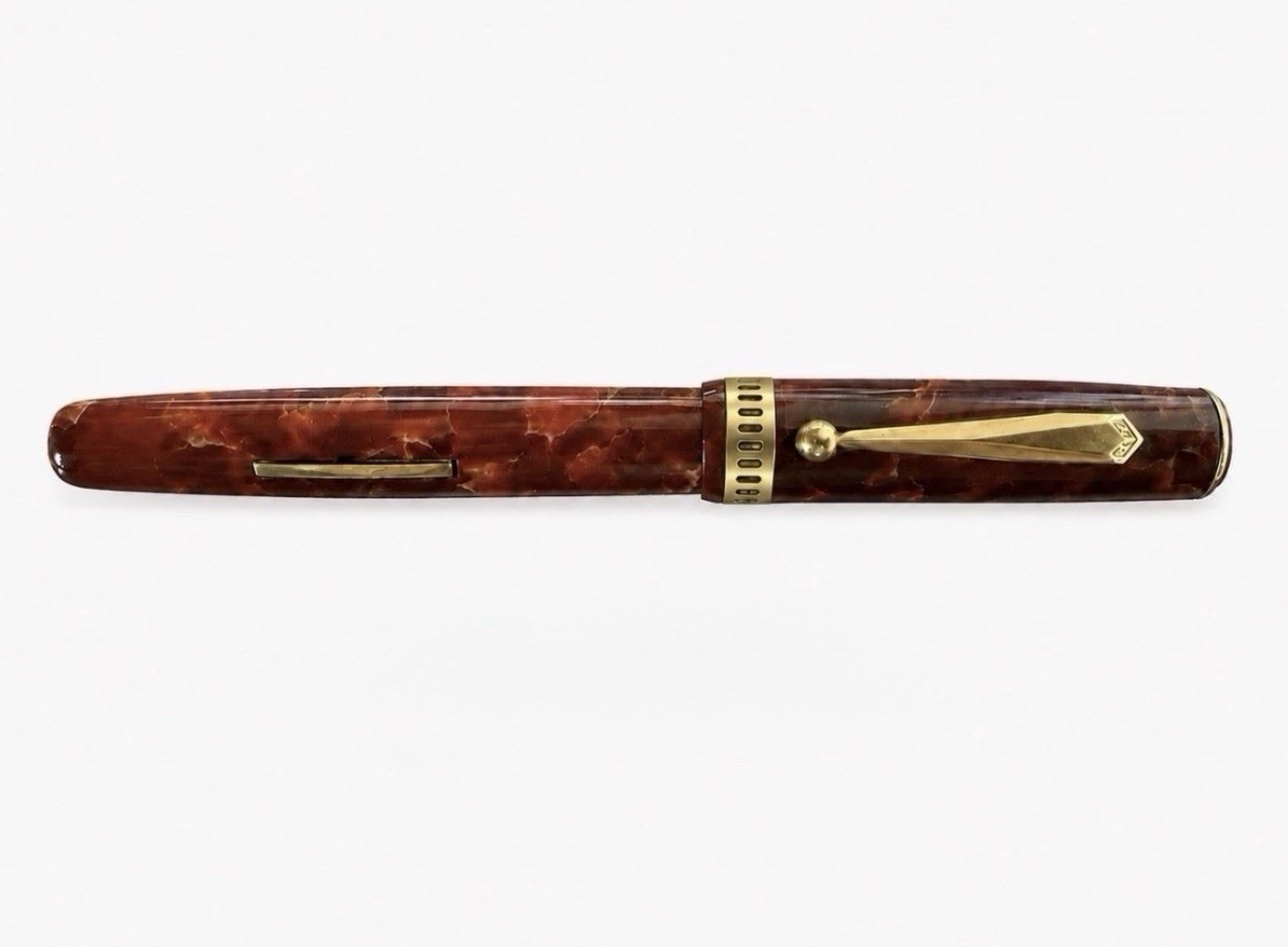M Waterman Vintage ’30 Celluloid Marbled Lever Fountain Pen