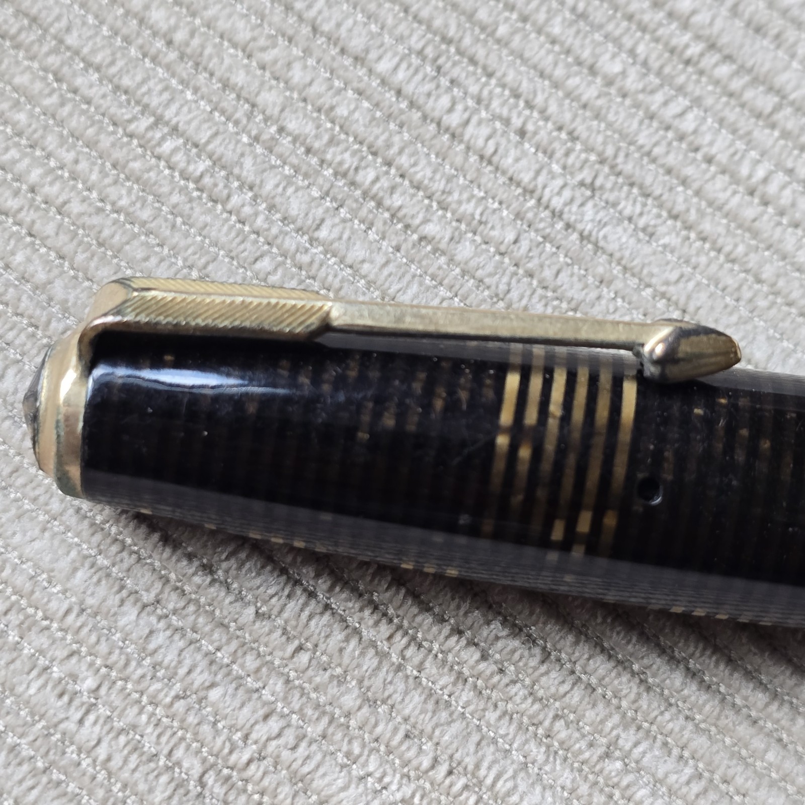PARKER Vacumatic MAJOR Speedline Golden Brown Pearl Fountain Pen Gold F Nib