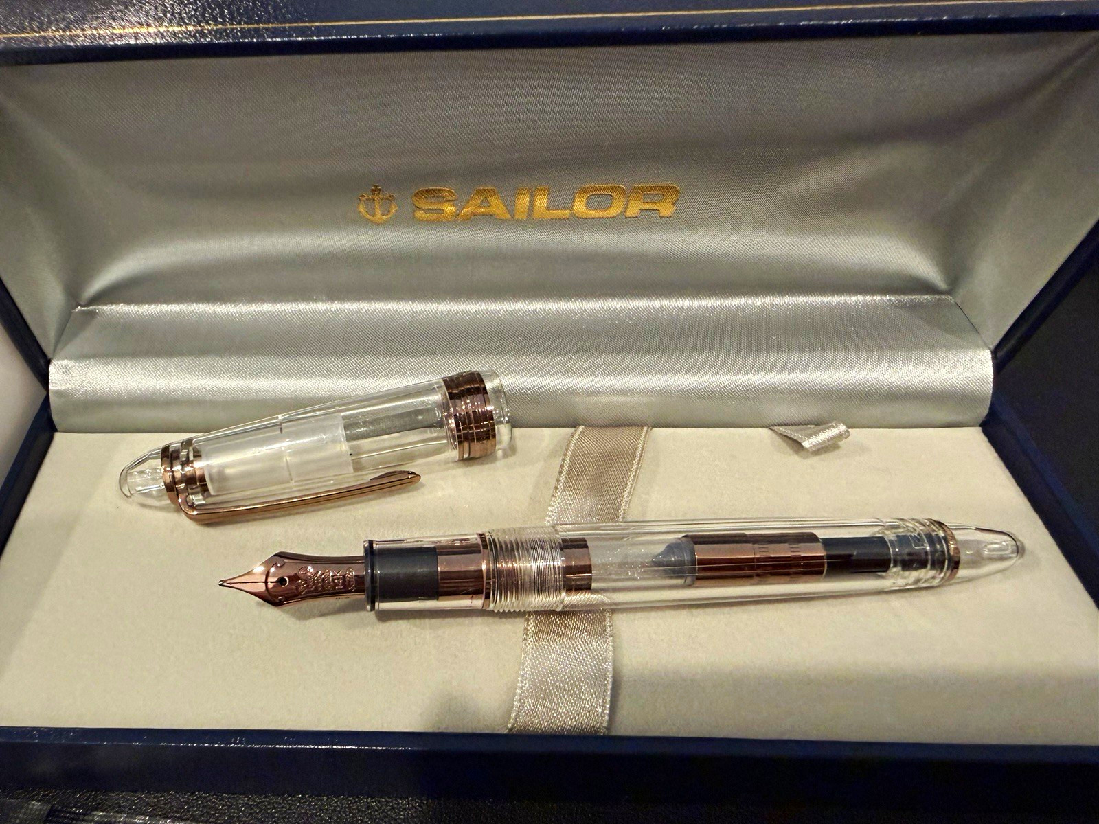 Sailor Nagasawa Proske Fountain Pen Antique (rose) Gold Trim 14K H-B Nib w/ Box
