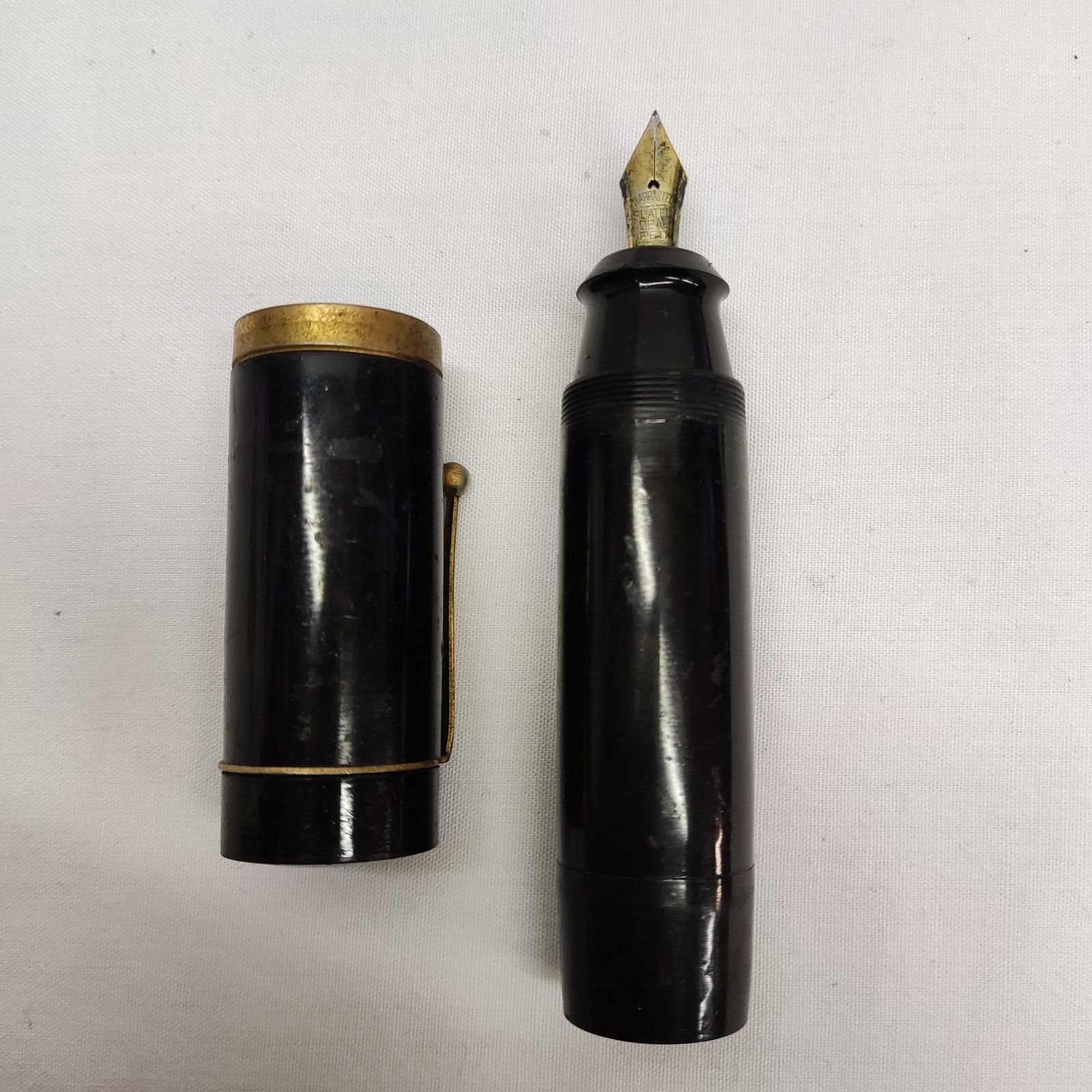 FOREIGN GIANT PEN GT BLACK JUMBO FAT PISTON PUMP FOUNTAIN PEN EMPTY