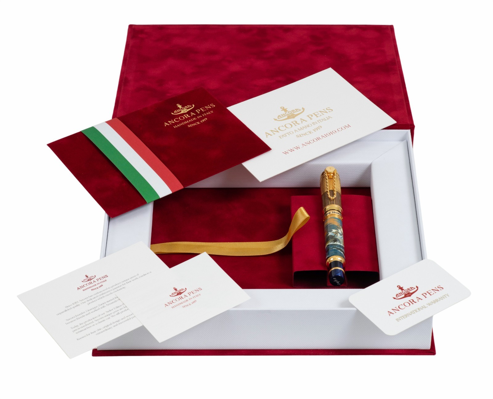 Ancora Cape Horn Fountain Pen Limited Edition 88 Italy Luxury 18k Gold Nib New