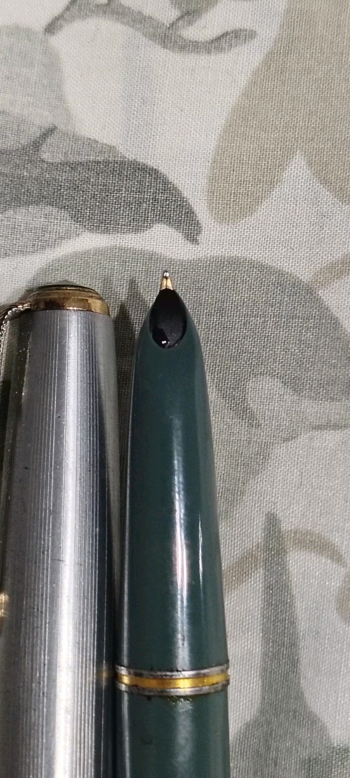Parker 51 Vacumatic Silver Filled Cap, Grey Barrel Fountain Pen F 14k Gold Nib