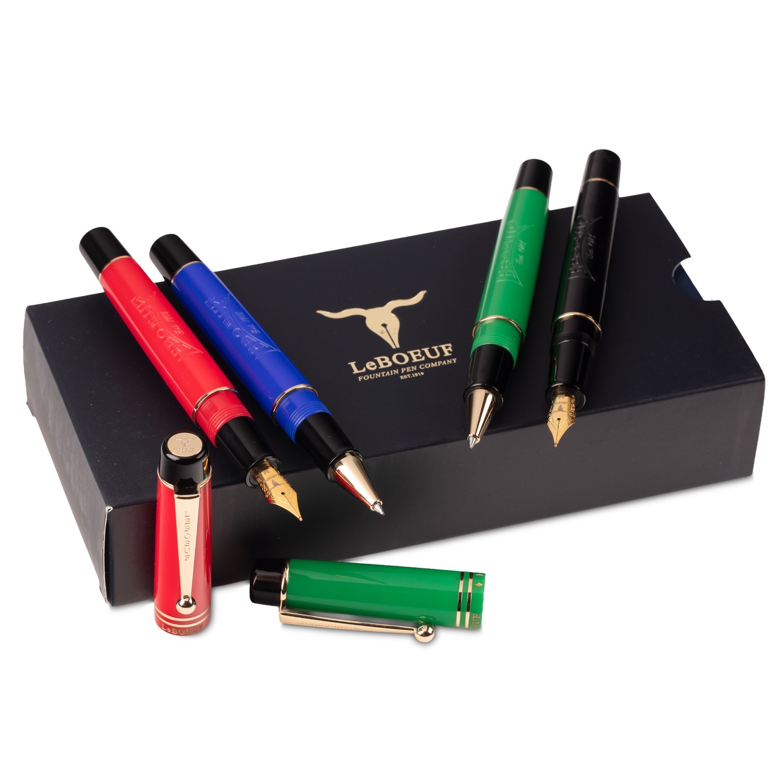 Brand New LeBOEUF Pilgrim Heritage Collection Licorice Black Fountain Pen F,M.B