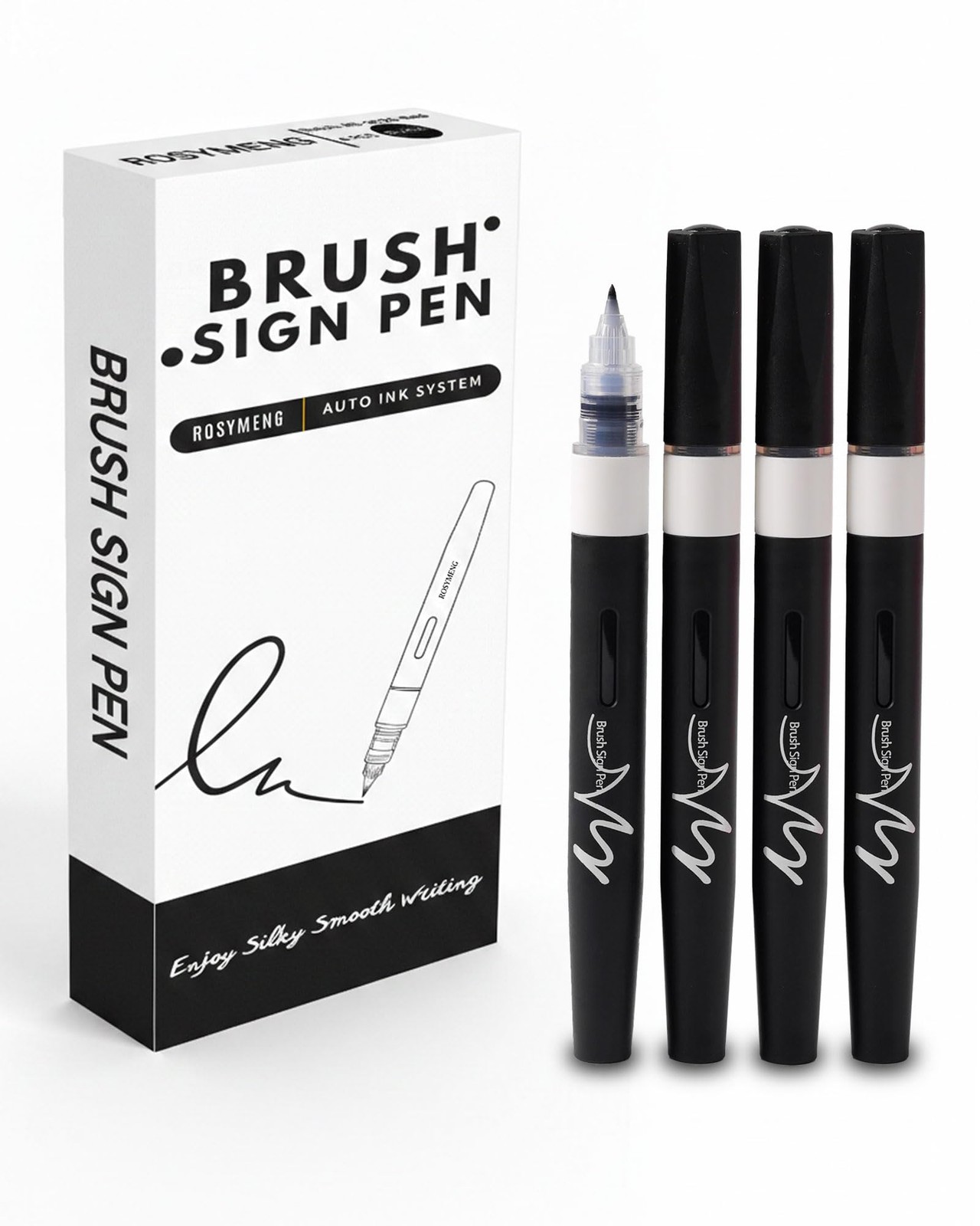 4 PCS Calligraphy Brush Pens Soft Hard Tip Marker Hand Lettering Drawing Art