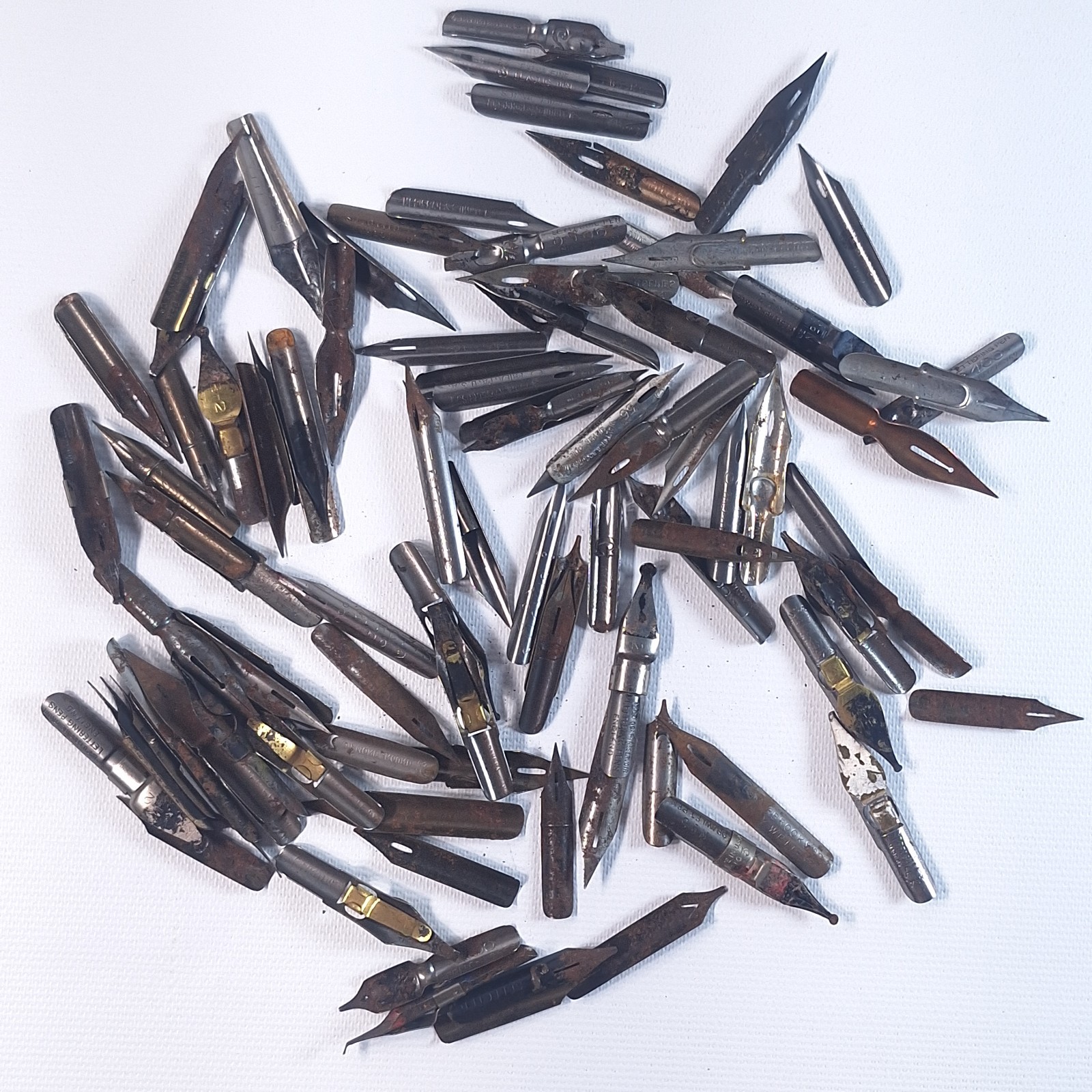 Lot Vintage Fountain Ink Pen Tips Various Brands Gold Plated 95+ Pcs