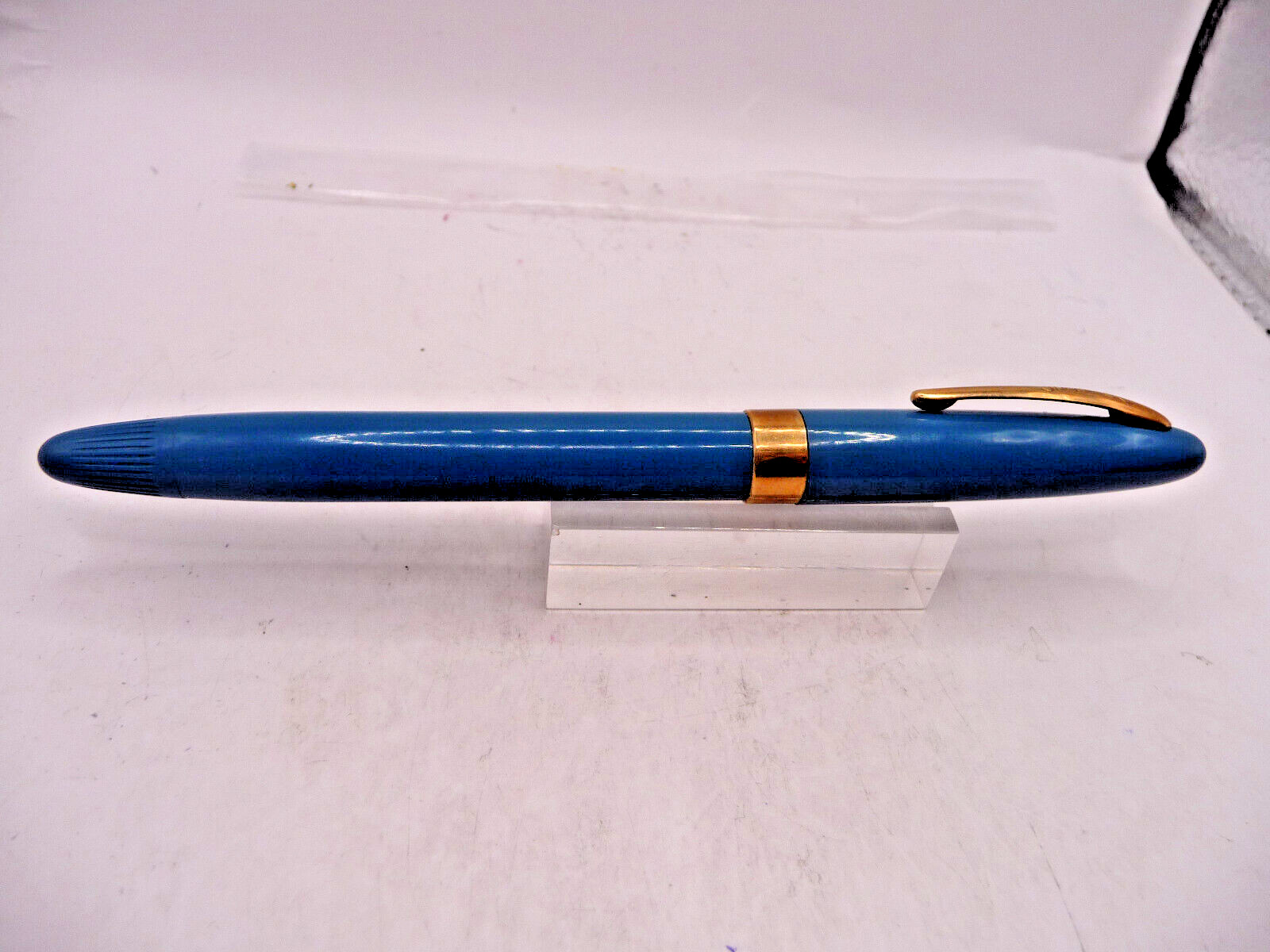 Sheaffer Vintage Blue Snorkel fountain pen and pencil set in box-F-2 fine point