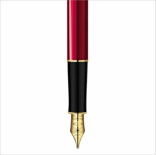 Good Red/Gold Clip Parker Sonnet Series Fine (F) Nib Fountain Pen No Box
