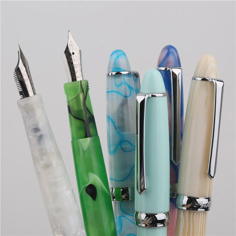 Chic Luxury PENBBS 308 Acrylic China Fountain Pen Smooth Fine 0.5mm Nib Writing