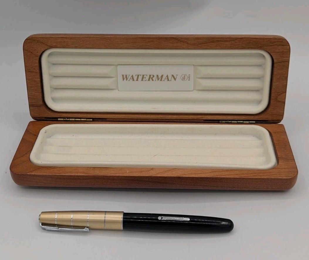 Vintage Waterman Crusader Fountain Pen 14k Gold Nib Leaver Filled USA w/ Case